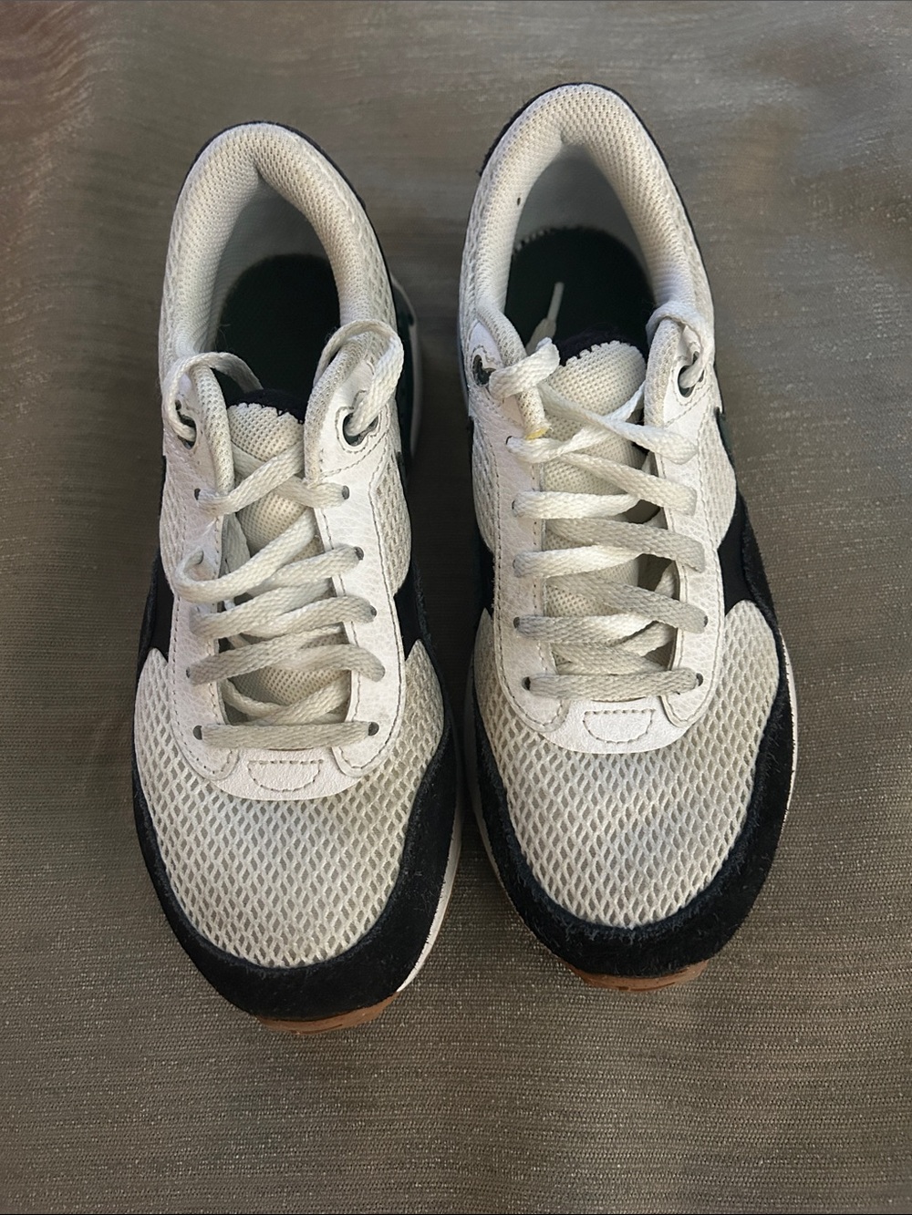 Nike Kids White and Black Breathable Lace-Up Sneakers